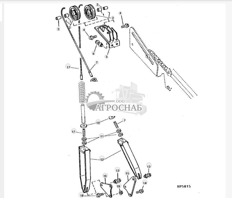 LEVELING CABLES, SHEAVES AND BRACKETS (UPPER REAR) 
